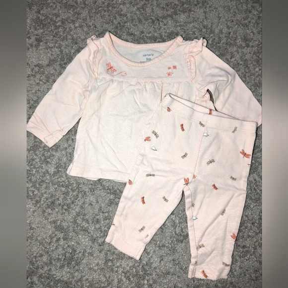 2pc Caters pink long sleeve short and pants set. - Picture 1 of 2